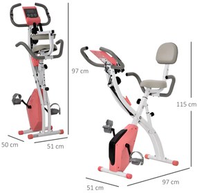 Bicicleta pliabila 2 in 1, bicicleta fitness, bicicleta pentru sport 97x51x115cm HOMCOM | Aosom Romania