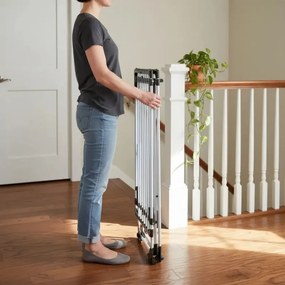 Uscător de rufe pliabil Kinghoff KH 2042, 20 m, până la 20 kg, lungime reglabilă, capete antiderapante, alb/negru