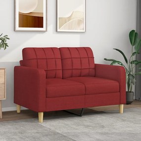 348611 vidaXL Canapea cu 2 locuri, roșu vin, 120 cm, material textil
