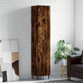 vidaXL Dulap înalt, stejar fumuriu, 34,5x34x180 cm, lemn prelucrat