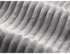 Taburet gri deschis cu tapițerie din catifea reiată Dia – Micadoni