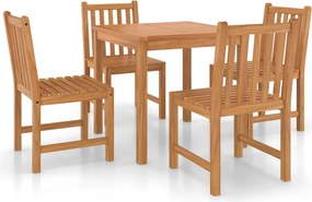 vidaXL Set de mobilier de grădină cu 5 piese, 80x80 cm, lemn masiv de tec