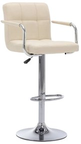 vidaXL Scaun de bar, crem, material textil
