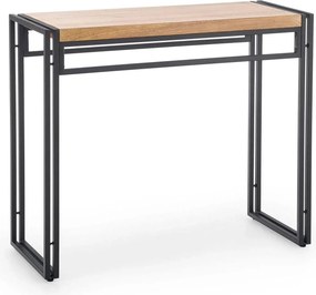 Consola BOLIVAR KN1, stejar auriu/negru, 90x35x76 cm