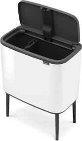 Coș de gunoi alb de reciclat/cu senzori de atingere din oțel 34 l Bo Touch Bin – Brabantia
