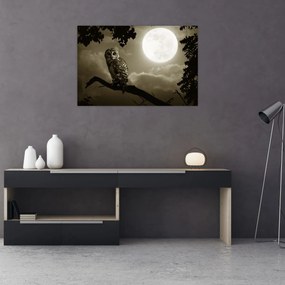 Tablou - Bufniță de noapte, auriu (90x60 cm)