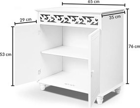 Comodă JERSEY, 76x65x35cm, alb Casaria