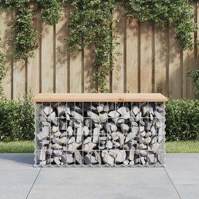 834356 vidaXL Bancă de grădină, design gabion, 83x44x42 cm, lemn masiv de pin