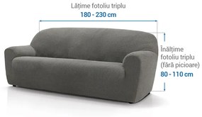 Huse super elastice HARMONIA gri fotoliu triplu (l. 180 - 230 cm)