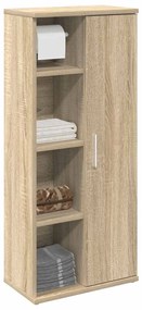 vidaXL Dulap de baie cu suport role, stejar sonoma, 39x22x90 cm