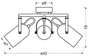 Lampă spot GRAY 3xE14/40W/230V