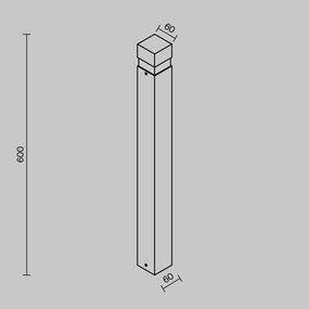 Stalp exterior LED IP65 Quadra H-60cm