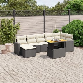 3264731 vidaXL Set mobilier de grădină cu perne, 8 piese, negru, poliratan