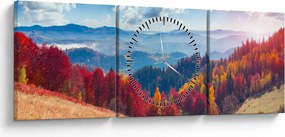 Tablou cu peisaj de toamnă pitoresc (cu ceas) (90x30 cm)