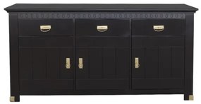 Bufet 3 Usi Si 3 Sertare Saint Tropez New, Negru, 171.5 cm