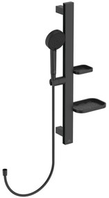 Set de dus Ideal Standard Alu+ cu bara 60 cm, para dus 2 functii si furtun, negru mat Negru mat