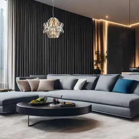 Lustră de cristal pe lanț CROWN 4xE14/40W/230V crom