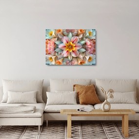 Tablou pe sticlă - Floare caleidoscopică (70x50 cm)