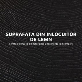Outsunny Masă de Grădină Rotundă, Pliabilă, pentru 2 Persoane, Efect Lemn, Oțel+Plastic, Gri Închis, 60 x 60 x 73 cm | Aosom Romania