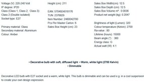 Bec decorativ Deco E27 Cone 15 Dimabil