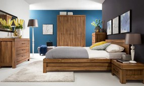 Set dormitor GENT 2, pat 160x200, stejar stirling, dulap cu 3 usi, 2 c