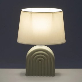 Veioză albă/bej din ceramică cu abajur textil (înălțime 31 cm) – Casa Selección