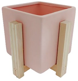 Ghiveci roz ceramica, BERENICE, 13x16cm
