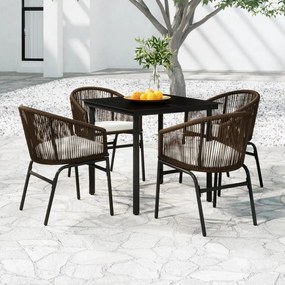 vidaXL Set de mobilier pentru grădină, 5 piese, maro