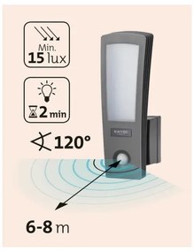 Aplică LED de exterior cu senzor LED/15W/230V IP65 Extol