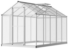 Outsunny Seră de Grădină 3 x 2 m Aluminiu Policarbonat 5,5 m² Fundație Fereastră locket | Aosom Romania