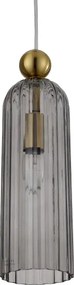Pendul suspendat pe cablu PIEGA, 1xE14/40W/230V, alamă/negru fumuriu
