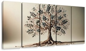 Tablou 5-piese arborele vieții decorativ cu ornamente