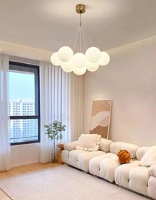 Lustra led suspendata, Zuya 9globuri Albe