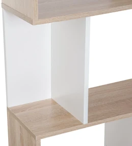 Biblioteca de perete, 3 rafturi, 60x24x111.4cm, alba HOMCOM | Aosom Romania