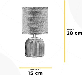 Lampă de masă ONLI SHELLY 1xE27/22W/230V gri 28 cm
