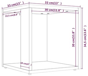 Masuta laterala, sonoma gri, 33x33x34,5 cm, lemn prelucrat 1, sonoma gri