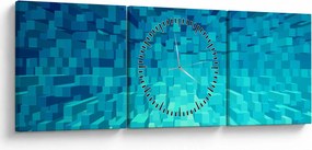 Tabloul - cuburi abstracte (cu ceas) (90x30 cm)