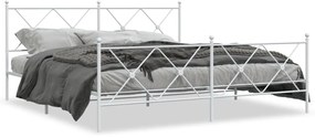 376573 vidaXL Cadru de pat metalic cu tăblie de cap/picioare, alb, 180x200 cm