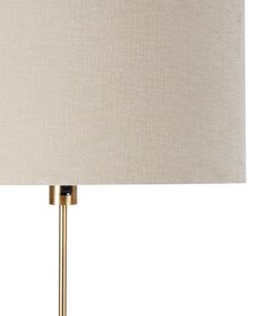 Lampa de podea reglabila bronz cu abajur maro deschis 50 cm - Parte