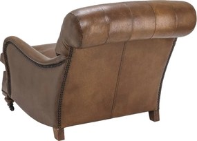 Fotoliu clasic design LUX Caledonian piele tobacco