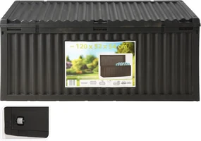 Cutie depozitare exterior cu capac, plastic rezistent, 120x52x54 cm, cu roti