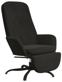 3097647 vidaXL Scaun de relaxare cu taburet, negru, catifea