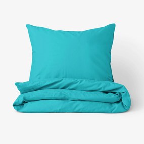 Goldea lenjerie de pat din 100% bumbac - turcoaz 140 x 200 și 50 x 70 cm