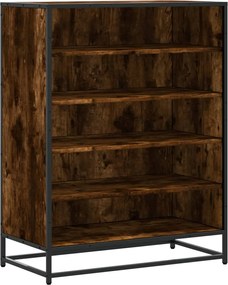 vidaXL Pantofar, stejar fumuriu, 75x38x97,5 cm, lemn prelucrat/metal