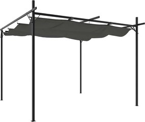 vidaXL Pergola cu acoperiș retractabil, antracit, 295x292x230 cm