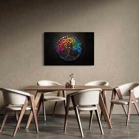 Tablou – Arbore plin de inimi colorate (90x60 cm)