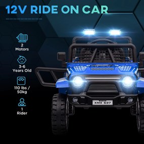 AIYAPLAY Mașină Offroad pentru Copii 3-6 Ani 12V cu Telecomandă Albastru | Aosom Romania