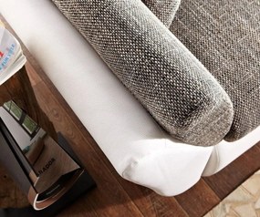 Colțar extensibil dumonde cu ladă de depozitare si sezut confortabil din spuma high-density, Loana Magma White 275x185 cm