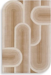 Covor design LUX tesut manual din lana Marsala 300x400