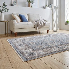 Covor tip traversă albastru/crem 80x300 cm Vintage – Think Rugs